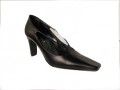 Women's Davinci Leather Pointy Dressy Italian pump low heel Black  1506