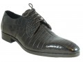 Men's Dressy Dark Brown Alligator Lace up shoes By Mezlan Byrne Premium collection