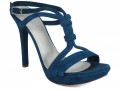 Women's Davinci Italian Dressy High Heel Leather Sandals Blue 3788