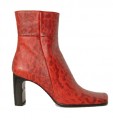 Women's Italian Lizard Ankle Boots Dressy/Casual Square Mid  height  Heel 309
