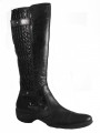  Women's Italian Leather Knee High Boots BINKI  Black Size 42 By Lamica