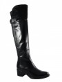 Women's Flat Italian Over the Knee Boots Black 609338 BY Le Pepe