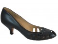 The Seller ItalianLeather Summer Shoes Pep Toe  3646 Black