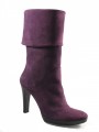 Women's Julee Dee Mid Calf  Italian Boots Suede 1007 Black and Purple