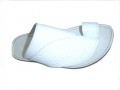 Men's  leather Push-toe Sandals 473 White Italian Designer Davinci 