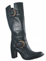 Women's Davinci Leather  Knee High Italian boots with two Buckles 7002