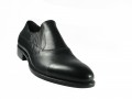 Men's Italian Classic Shoes Cape Toe slip-on rubber sole 49102 Black By Red Wood