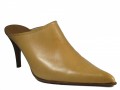 Women's Davinci Leather Italian  Mid Heel Mule Tan