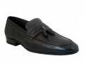 Doucals Men's Italian Loafer Shoes With Tassel 1004 Black 