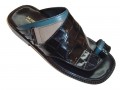 9058 Men's Italian Leather Slipper Sandals By Designer Davinci Color Multy Blue