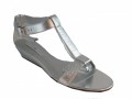 Bendolino Women's  small wedge tee- strap sandal jolisa silver