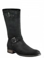 Davinci Italian Dressy/Casual  Brushes Suede  Black Leather  Round Toe Mid Calf Boots1085