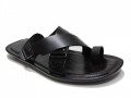 Davinci Men's Dressy Italian Leather sandals By Doucals  Push in Toe 211 Black and White