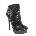 Women's Chinese Laundry Look Out Sequins ankle boot, Black-silver