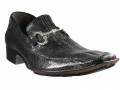 Men's Slip-On Dressy Snake Leather Shoes 2842  Italian designer Mauron Black