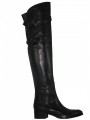 Women's Italian Flat Leather Over the Knee Boots 168467 By Le Pepe