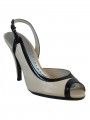 Women's Sling back sandale Black and White Lacey By BCBG