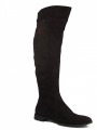 Women's Knee-High Flat Leather Italian Designer Boots 4467 Brown Suede 
