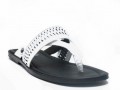 Men's  Dressy/Casual Italian Leather Push in Toe Sandals White By Forte1086