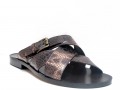 Men's Italian Leather sandals By GNV Italy 91209 Brown snake