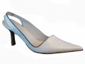 Women's Dressy  Italian Leather Slingback Pointy Toe Shoes By Oxmox 608 available White and Black